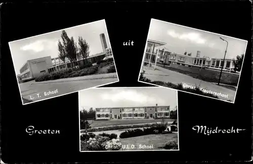 Ak Mijdrecht Utrecht Niederlande, Christ. U.L.O. School, L.T. School, Kleuterschool