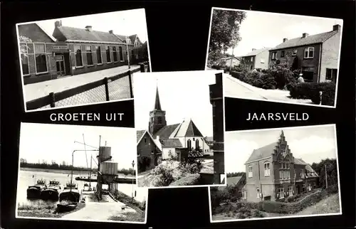 Ak Jaarsveld Utrecht Niederlande, Gebäude, Wohnhäuser, Kirche, Schiffsanleger