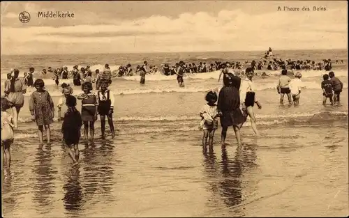 Ak Middelkerke Westflandern, A l'heure des Bains