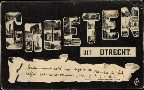 Buchstaben Ak Utrecht Niederlande, Detailansichten