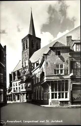 Ak Amersfoort Utrecht Niederlande, Langestraat met St. Joriskerk