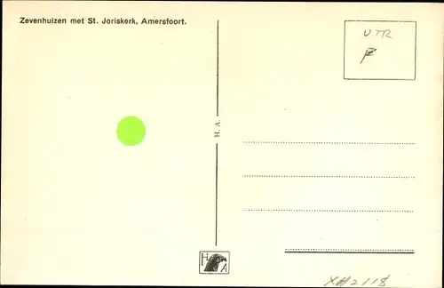 Künstler Ak Amersfoort Utrecht Niederlande, Zevenhuizen met St. Joriskerk