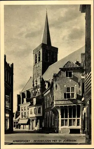 Ak Amersfoort Utrecht Niederlande, Zevenhuizen met St. Joriskerk