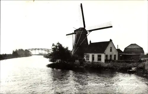 Ak Schipluiden Südholland Niederlande, Molen