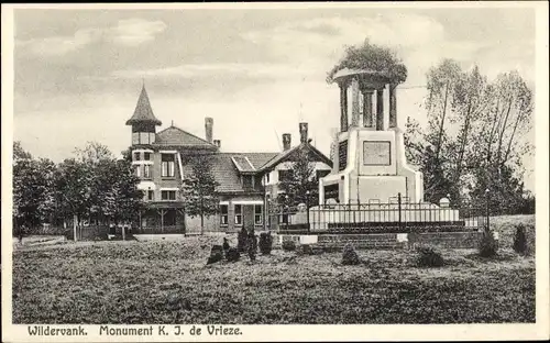 Ak Wildervank Groningen Niederlande, Monument K. J. de Vrieze