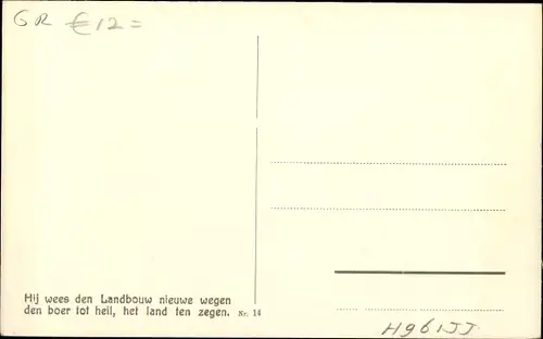 Ak Wildervank Groningen Niederlande, Monument K. J. de Vrieze