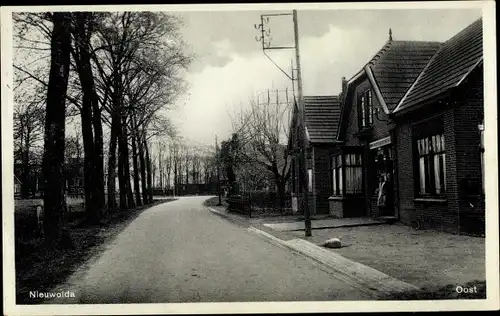Ak Nieuwolda Groningen Niederlande, Straßenpartie