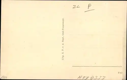 Ak Oud Vossemeer Zeeland Niederlande, Kerkweg, R. K. Kerk en School