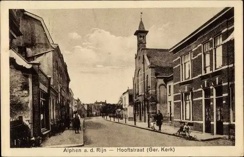 Ak Alphen aan den Rijn Südholland, Hooftstraat, Ger. Kerk