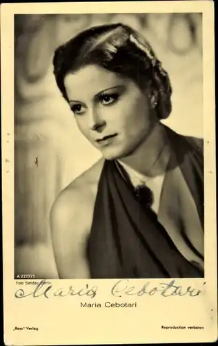 Ak Opernsängerin Maria Cebotari, Portrait