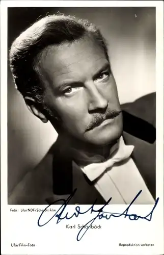 Ak Schauspieler Karl Schönböck, Portrait, Autogramm