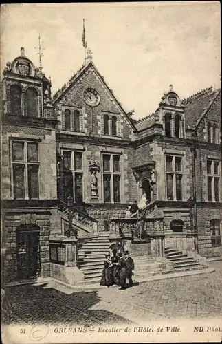 Ak Orléans Loiret, Escalier de l'Hotel de Ville