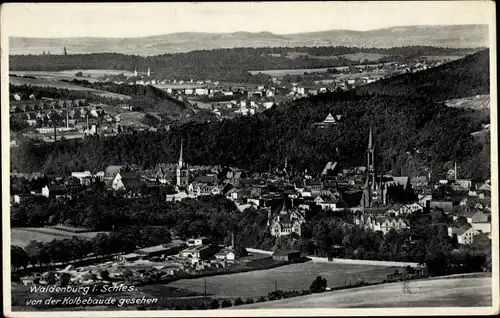 Ak Wałbrzych Waldenburg Schlesien, Panorama mit Schillerbaude, Inh. P. Franke