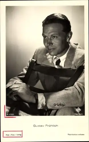 Ak Schauspieler Gustav Fröhlich, Portrait, Anzug, Krawatte, UFA Film, A 3703/1