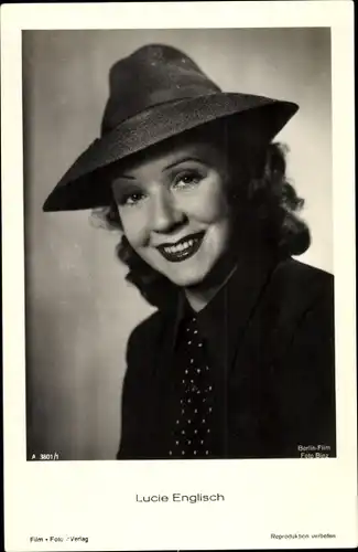 Ak Schauspielerin Lucie Englisch, Portrait, Berlin Film A 3801/1
