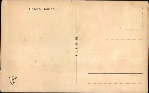 Künstler Ak Unsere Heimat, Birke, Windmühle