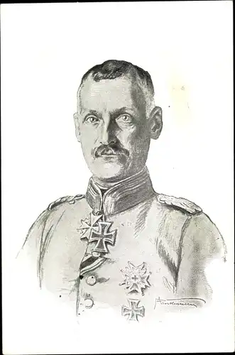 Künstler Ak Kronprinz Rupprecht von Bayern, Portrait in Uniform, Orden