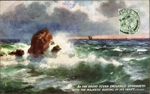 Künstler Ak Großbritannien, As the Broad Ocean endlessly upheaveth with the Majestic