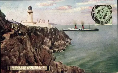 Ak Isle of Man, Douglas Head Lighthouse, via Liverpool or Fleetwood
