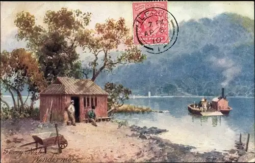 Künstler Ak Wimbush, Windermere Cumbria England, Ferry Nab