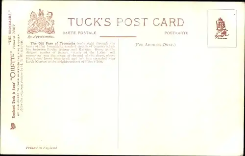 Künstler Ak Wimbush, Trossachs Schottland, The Old Pass