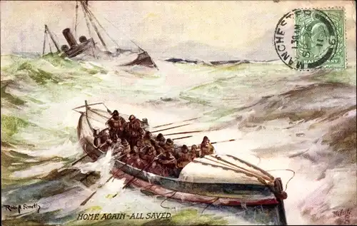 Künstler Ak Smith, Home again, all saved, Seenotrettung