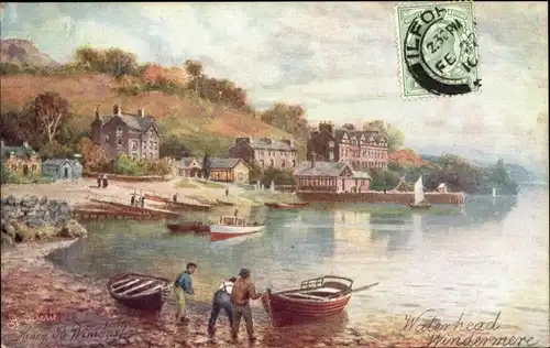 Künstler Ak Wimbush, Windermere Cumbria England, Waterhead