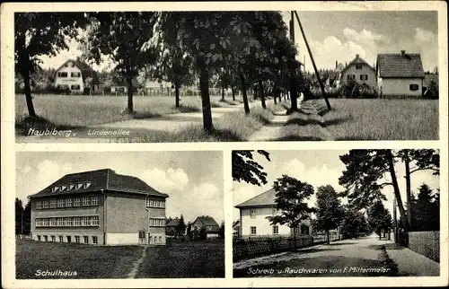 Ak Neubiberg bei München Oberbayern, Schulhaus, Schreibwarenhandlung