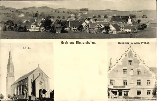 Ak Kimratshofen Altusried im Allgäu, Kirche, Totalansicht, Handlung