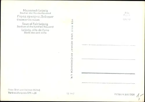 Ak Leipzig in Sachsen, Stadion der Hunderttausend