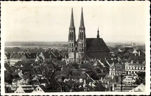 Ak Görlitz in der Lausitz, Blick vom Reichenbacher Turm nach der Peterskirche