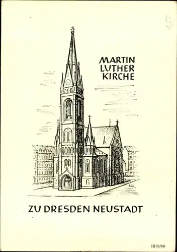 Ak Dresden Neustadt, Martin Luther Kirche