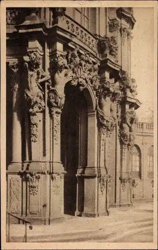 Ak Dresden Altstadt, Zwingerstudie, Portal