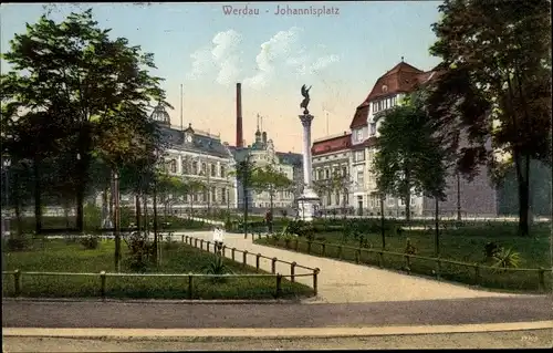 Ak Werdau an der Pleiße in Sachsen, Johannisplatz