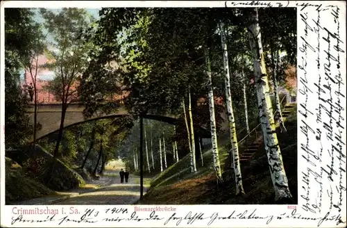 Ak Crimmitschau in Sachsen, Bismarckbrücke