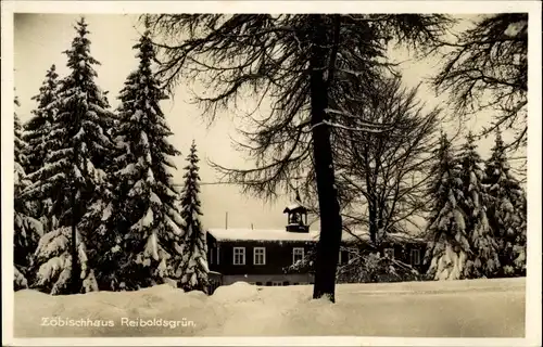 Ak Bad Reiboldsgrün Auerbach im Vogtland, Zöbischhaus, Winter