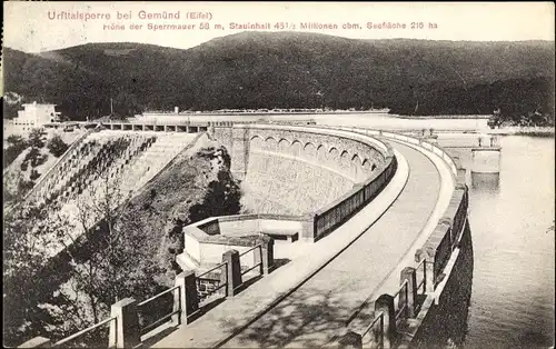 Ak Gemünd an der Urft Schleiden in der Eifel, Urfttalsperre