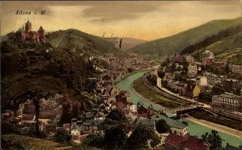 Ak Altena in Westfalen, Panorama, Burg