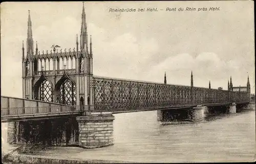 Ak Kehl am Rhein, Rheinbrücke