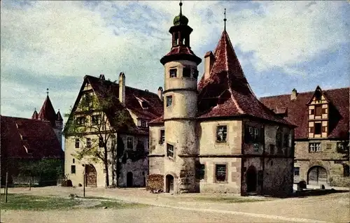 Ak Rothenburg ob der Tauber Mittelfranken, Hegereiter Haus im Spitalhof