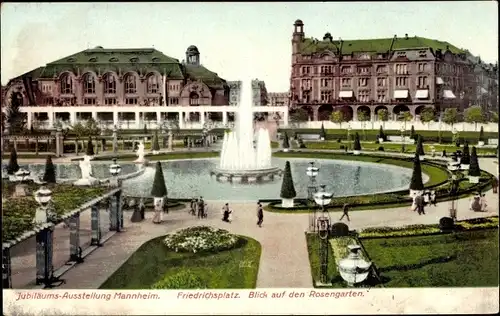 Ak Mannheim, Gartenbauaustellung 1907, Friedrichsplatz, Rosengarten