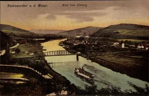 Ak Bodenwerder an der Weser, Blick vom Eckberg