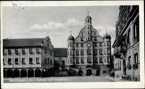 Ak Memmingen im Allgäu, Rathaus und Steuerhaus