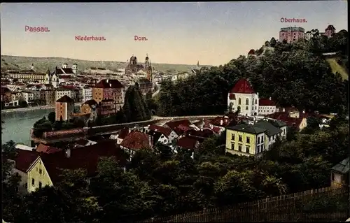 Ak Passau in Niederbayern, Niederhaus, Dom, Oberhaus