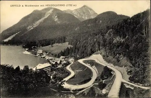 Ak Urfeld am Walchensee Kochel am See, Panorama mit Herzogstand