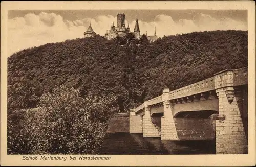 Ak Nordstemmen in Niedersachsen, Schloss Marienburg, Brücke