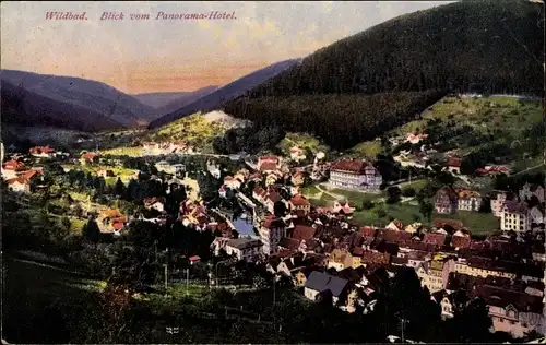 Ak Bad Wildbad im Schwarzwald, Blick vom Panorama-Hotel