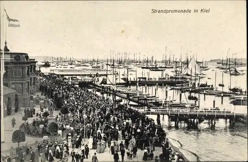Ak Kiel, Strandpromenade, Hafen