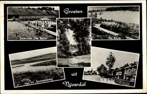 Ak Nijverdal Overijssel Niederlande, Zwembad Het Ravijn, Bospad, Oranjestraat, Sprengenberg