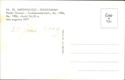 Ak Giessendam Südholland, Hardingxveld, Polder Giessen - Oudebenedenkerk, Molen, Ao. 1906